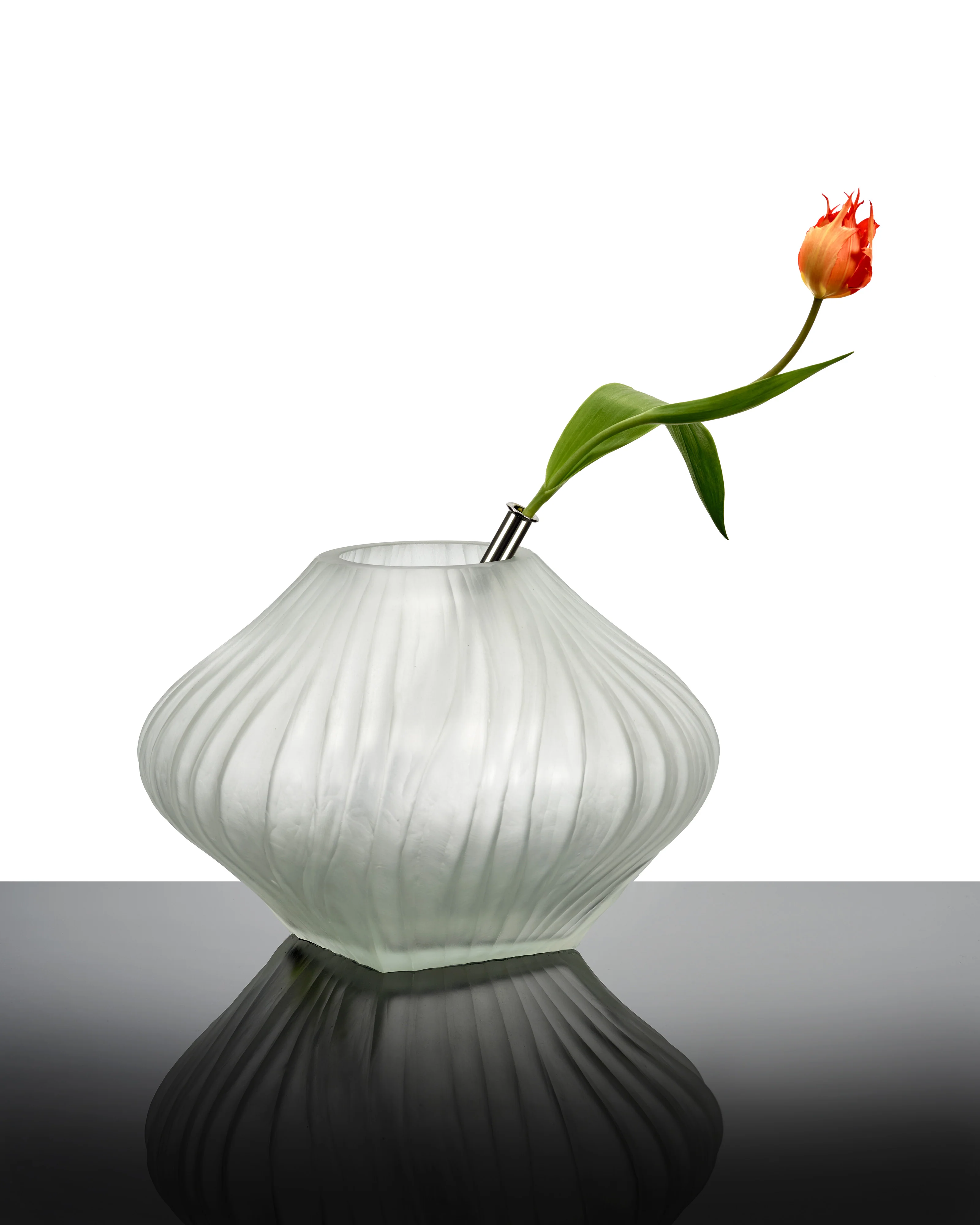 Vase with glass tube 04 transparent matt Josephine - Image 2