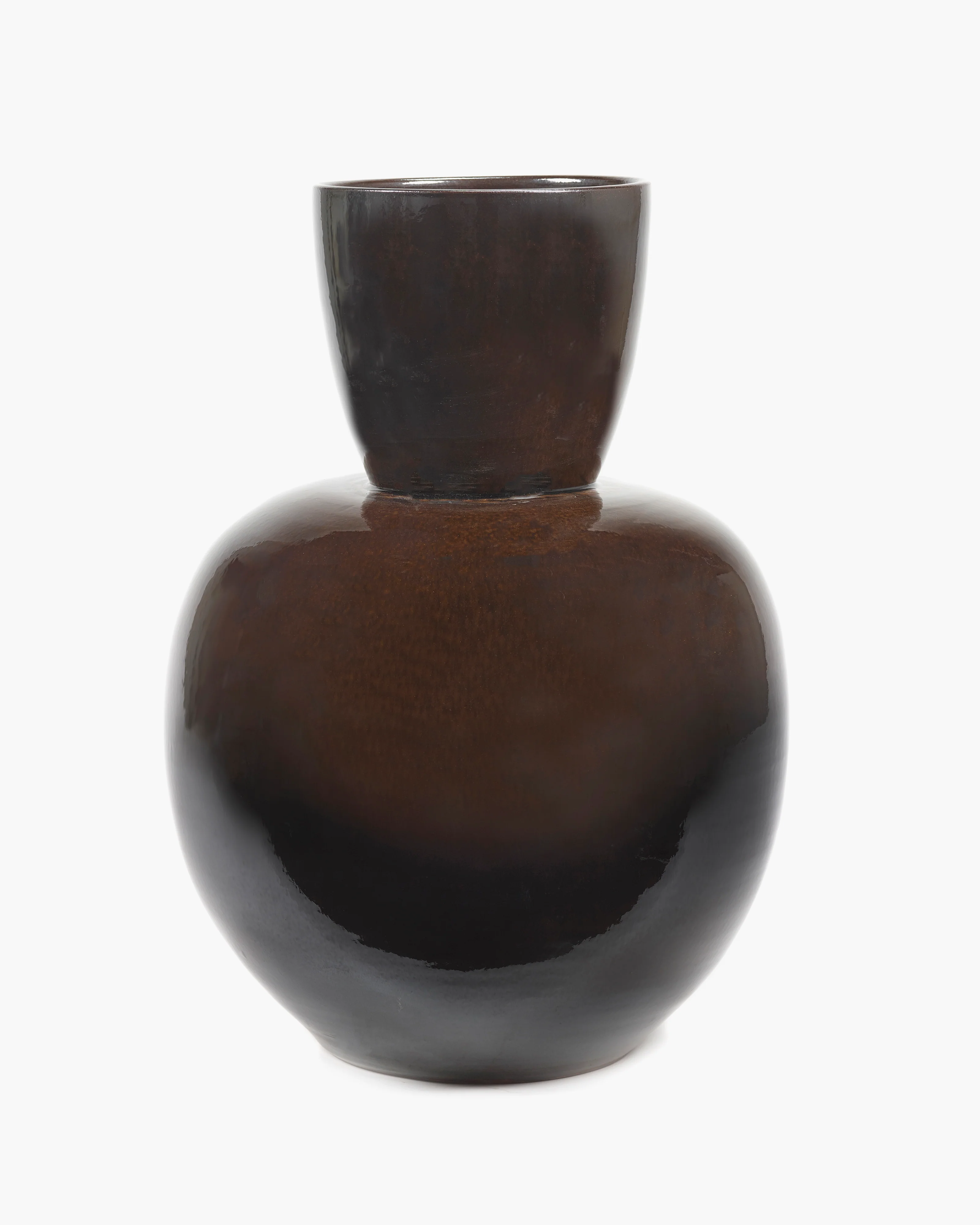 Vase L brown-black Pure