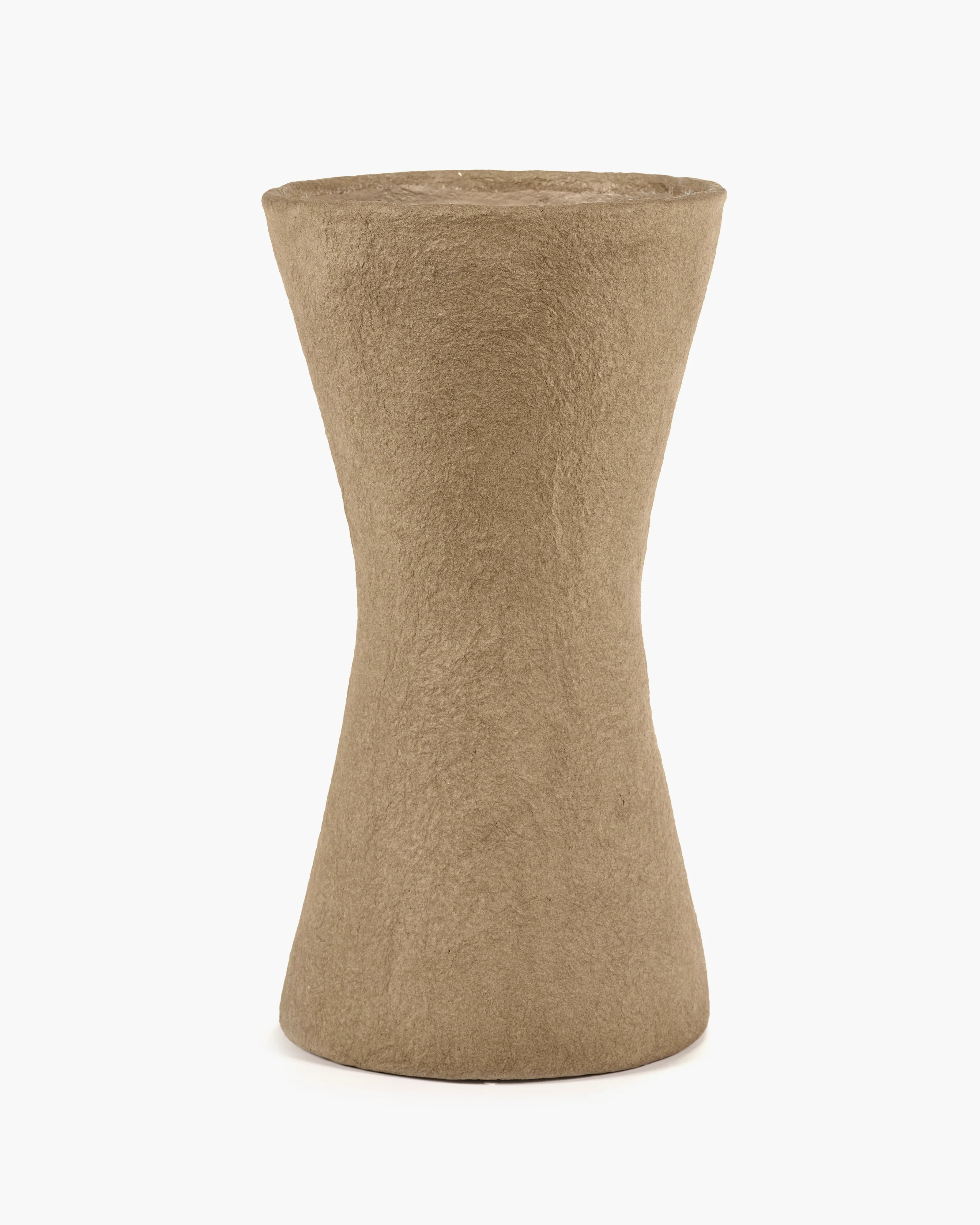 Vase L brown paper mache Earth