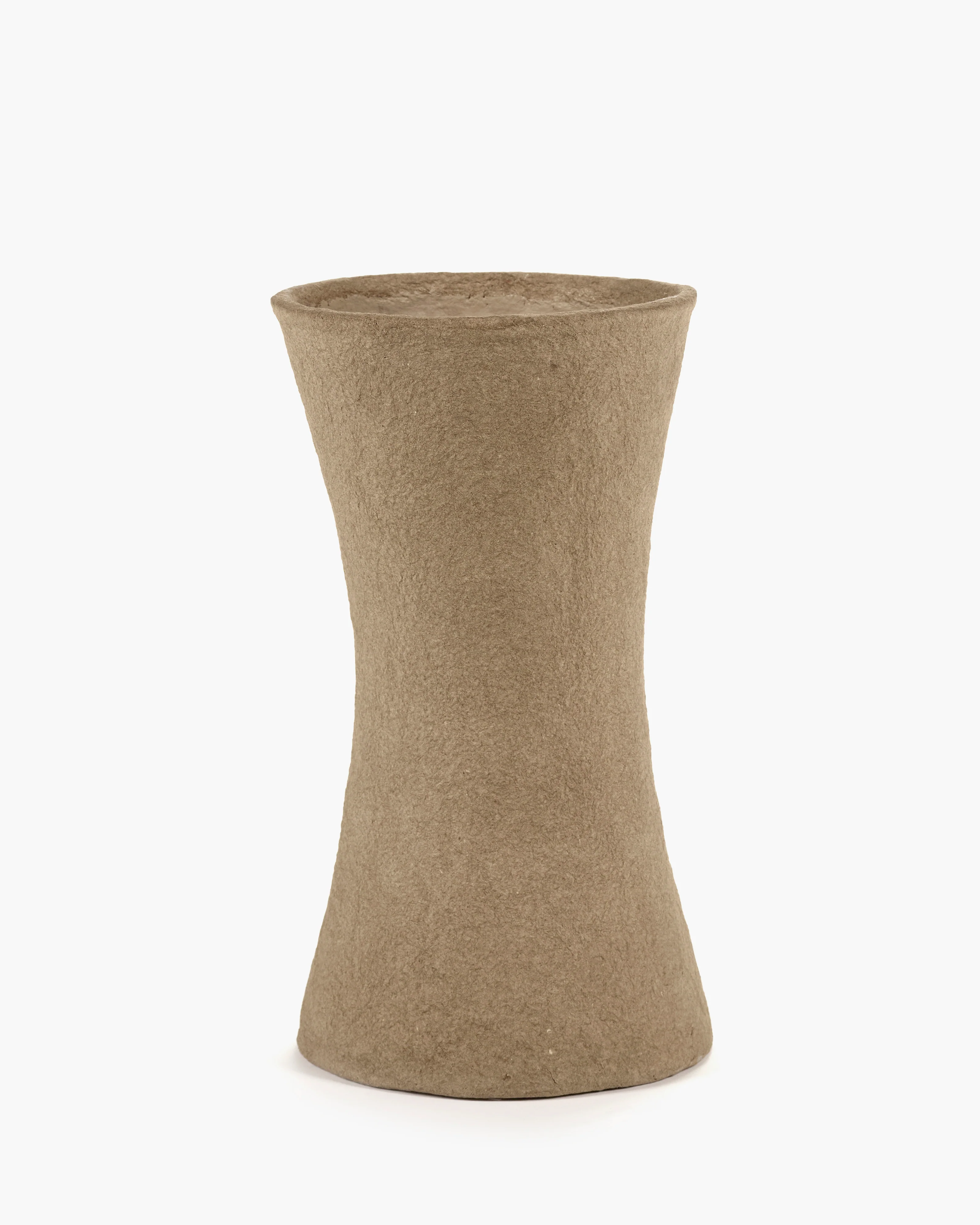 Vase S brown paper mache Earth