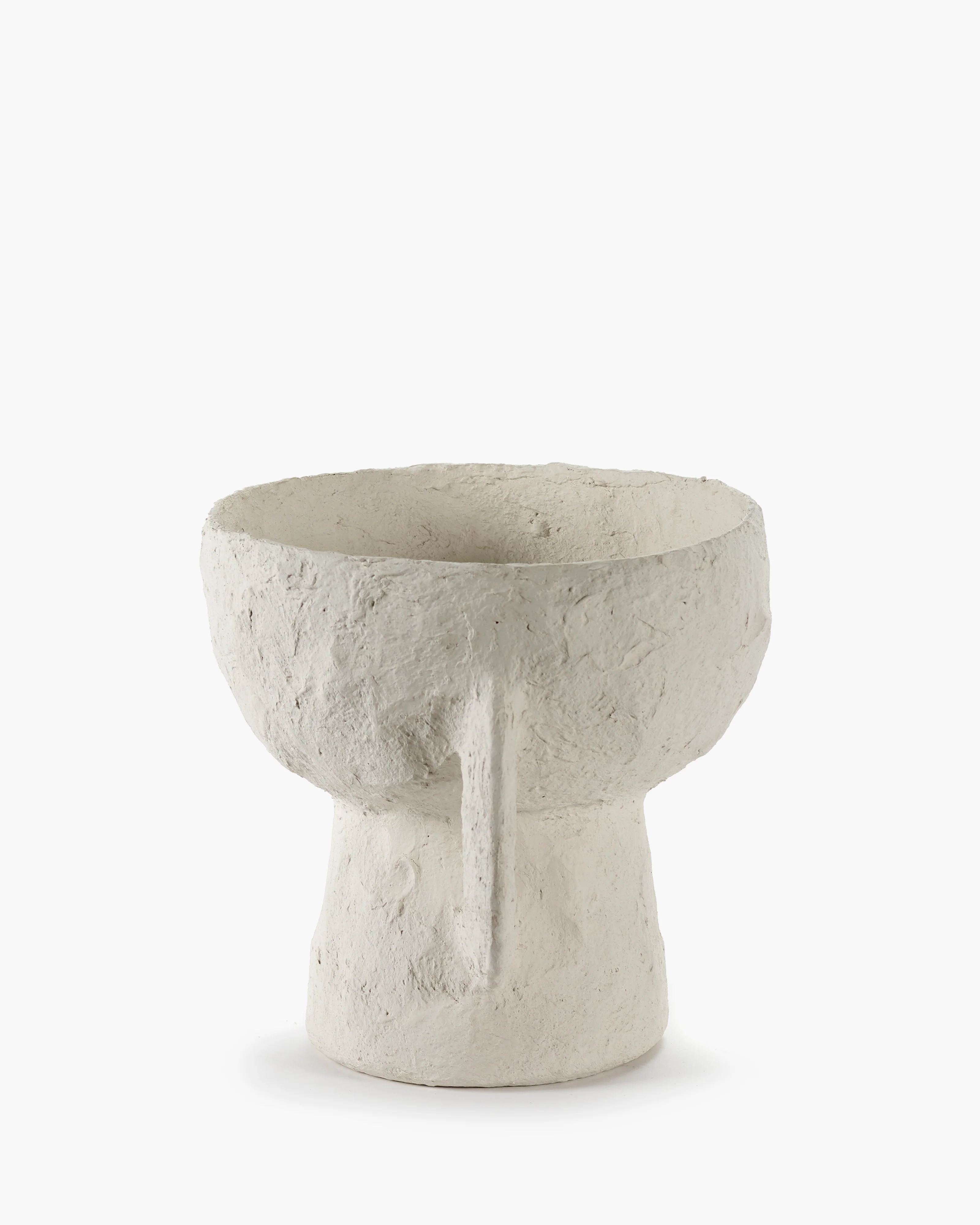 Vase with handles S white paper mache Earth - Image 4